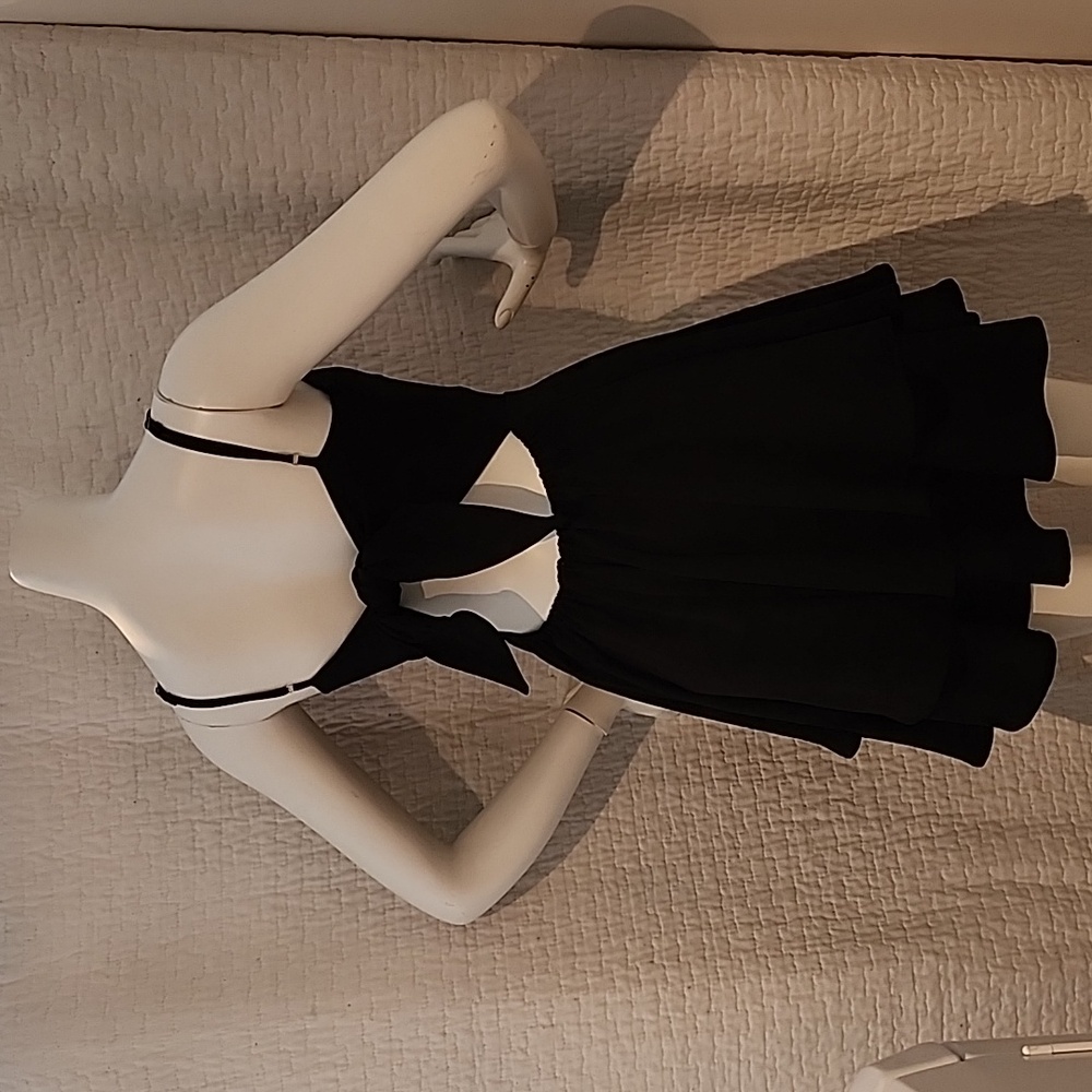 Black Mini Dress with Back Cutout